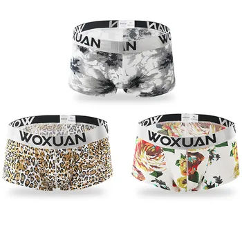

Leopard Print Boxer Mens Underwear Men Cotton Polyester Summer Underwear Sleepwear Hawaii Vacation Underpant S-xl P3