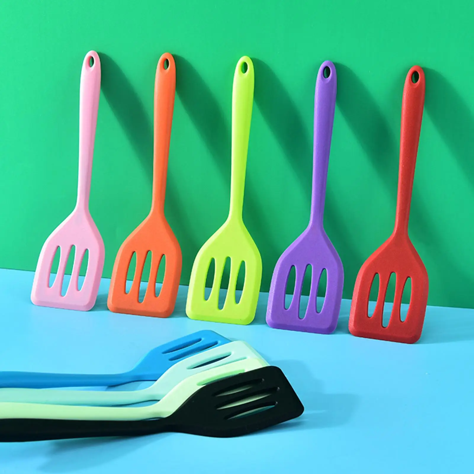1Pc Silicone Slotted Turner Kitchen Cooking Tools Non-Stick Spatula Pancakes Frying Pan Shovel Utensils | Дом и сад