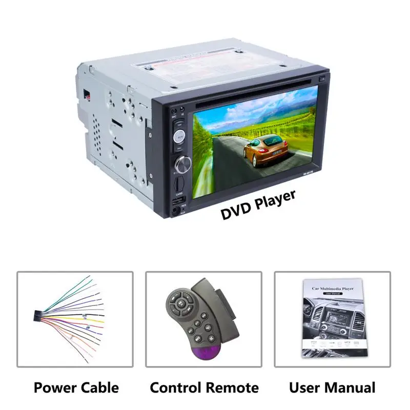 Универсальный DC12V полный HD1080P 6 2 дюймовый 2DIN Автомобильный мультимедийный CD DVD