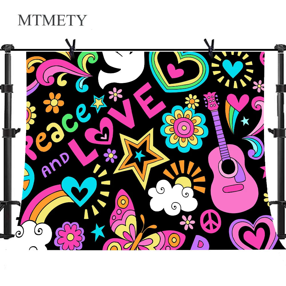

MTMETY Photographic backdrops Black Background Letter Geometric patterns Backdrops for Party Decoration Photography Studio