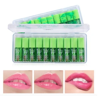 

10pcs/set Aloe Vera Lip Gloss Color-changing Lip Gloss Cosmetic Water Moisturizing Long Lasting Moisture Lip Make up