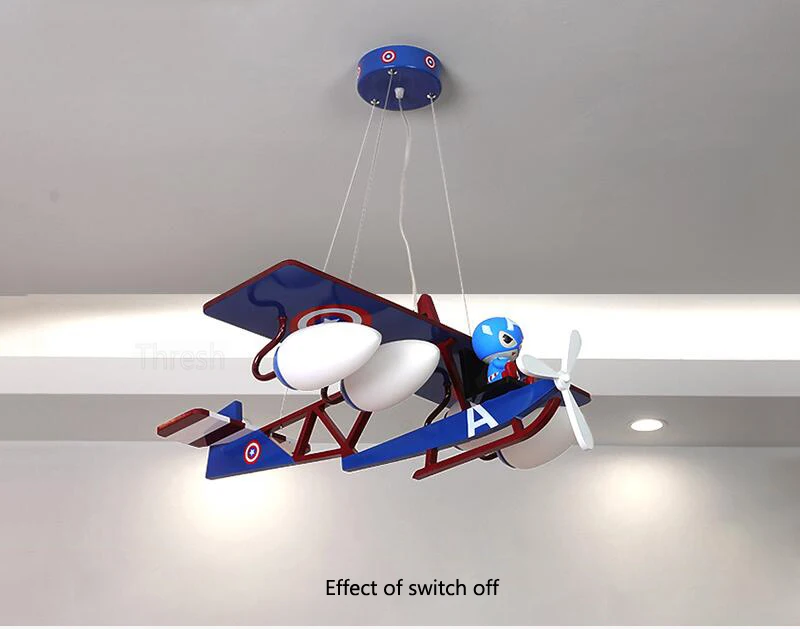 Kids Room Lamp For Children Chandelier E27 Airplane Hanging Lamp Light Kids Room Led Light Children Bedroom Lighting