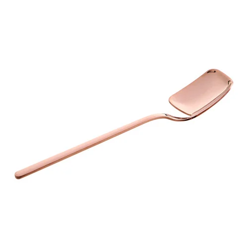 Rose Gold 304 Нержавеющая сталь с квадратным носком ложка творческий ложки с длинной ручкой, сок, кофе ложка-мешалка Творческий ледяные десертные ложки Кухня посуда - Цвет: Rose Gold
