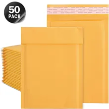 

Packaging Mailer 50pcs Kraft Paper Shipping Mail gift Store Envelopes for Bubble Padded Mailing Gift Self Seal Courier Storage