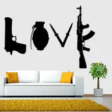 KW5201 огнестрельное оружие персонализированное и креативное украшение ПВХ стикер стены внешней торговли горячие продажи Производители оптовые Настраиваемые
