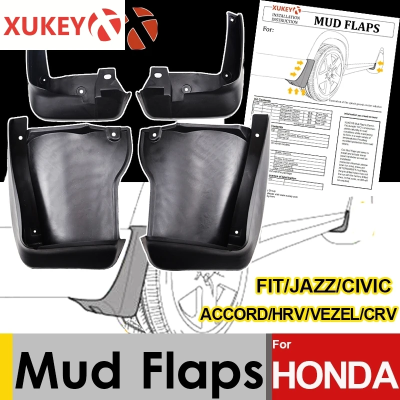 Front & Rear Side Mud Flap Splash Guard Mud Guard For Volkswagen Tiguan 17-23