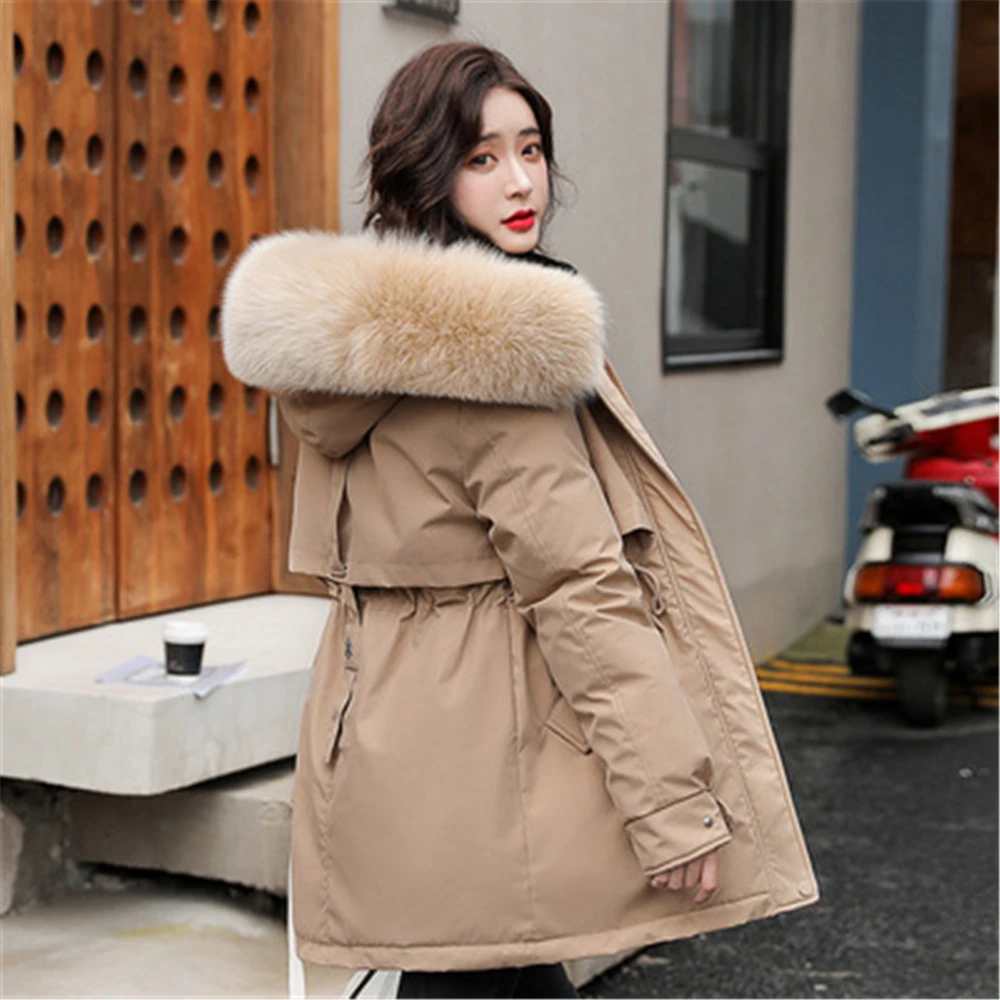 Abrigo informal de terciopelo para mujer, Parkas de color liso, ropa moda coreana, abrigos cálidos holgados de capucha de calle alta, Y598, 2021|Parkas| - AliExpress