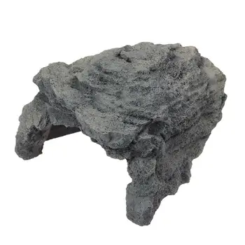 

1pcs Lifelike Decor Creative Resin Funny Landscape Rock Ornament Rock Shelter for Turtle Pet Frog