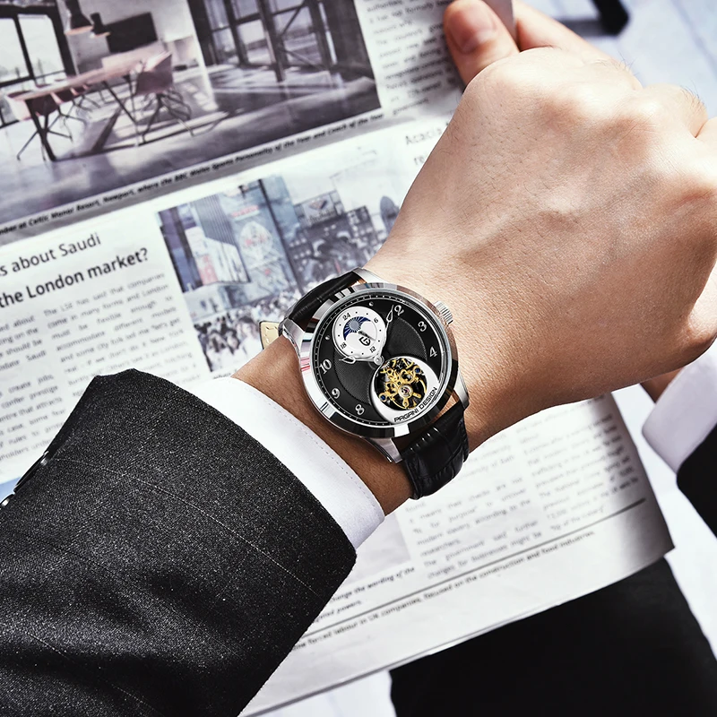 PAGANI Tourbillon автоматические механические часы Мужские Оригинальные брендовые 2019New Роскошные водонепроницаемые спортивные кожаные часы Relogio Masculino