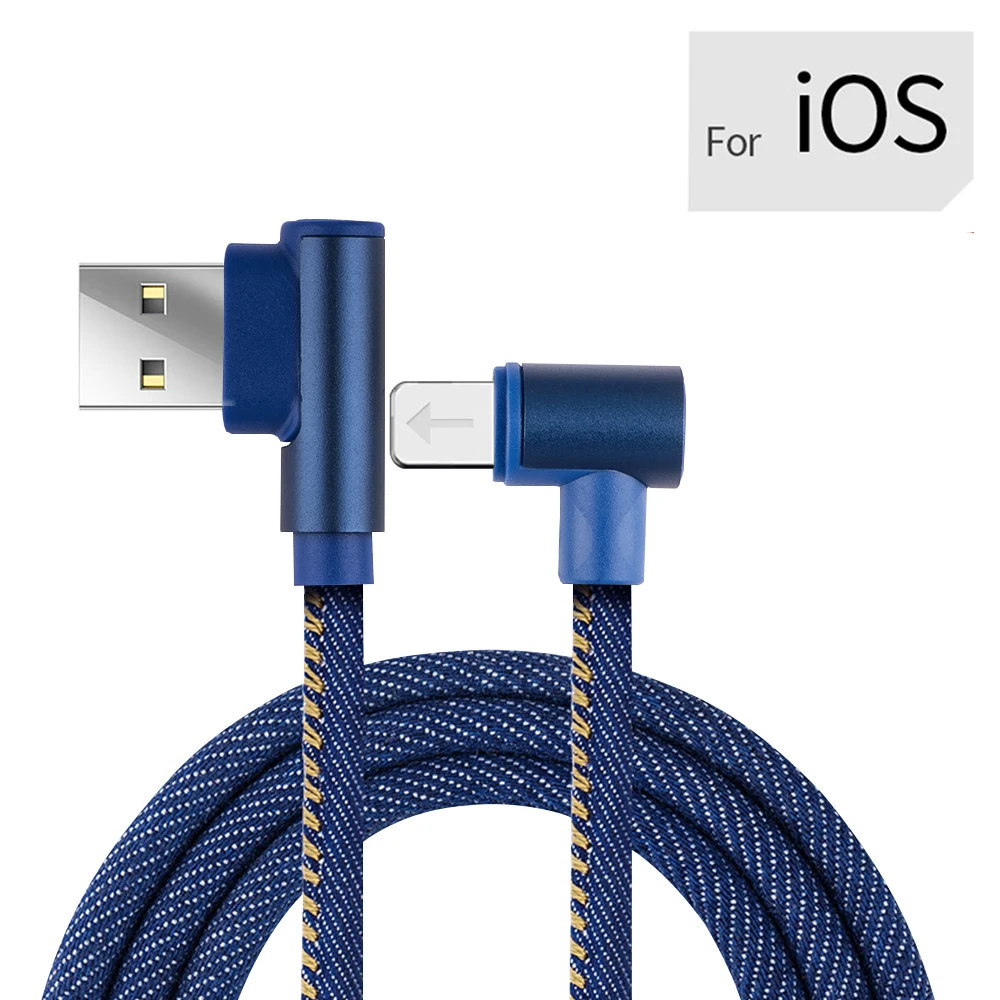 2 м кабель для быстрой зарядки huawei type-C кабель для iPhone Micro USB кабель для Xiaomi Redmi Быстрая зарядка провод передачи данных - Цвет: Blue For IOS