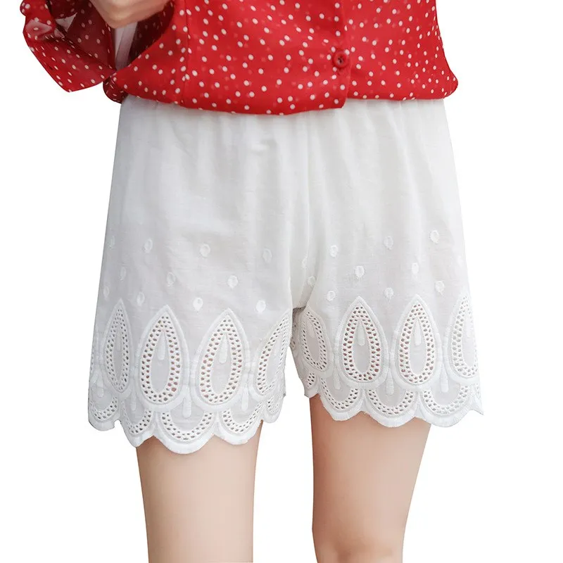 Летние шорты с высокой талией и вышивкой дышащие жаккардовые трусики