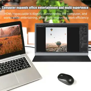 

15.6 Inch Portable Monitor IPS Screen Backlight Computer Display Home Full HD 1080P Universal Eye Care For Laptop PC Type C