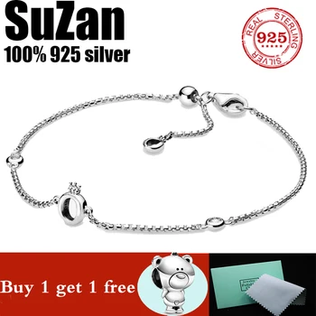 

FIT original pan bracelet for women authentic 100% 925 sterling silver charm chain snake bracelet fashion classic luxury jewelry