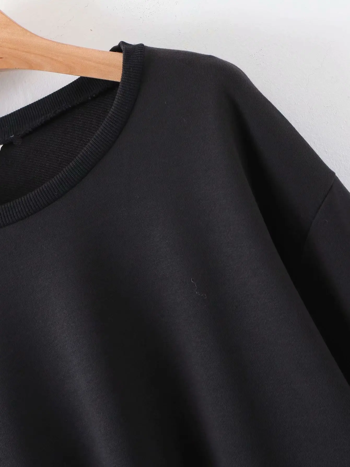 Za Sweatershirt Женская флисовая толстовка с принтом и рукавом оверсайз пуловер толстовки свободные повседневные топы с круглым вырезом