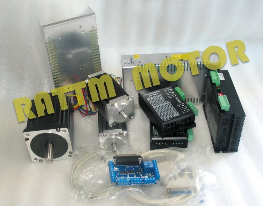 3 оси NEMA23/34 425oz in / 1230oz двойной вал шаговый двигатель и CW5045 /CW8060 драйвер 4.5A 6A с
