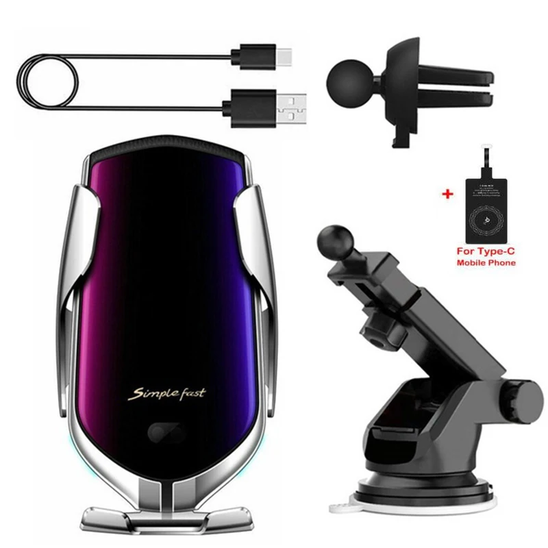 as the picture shown Беспроводное Автомобильное зарядное устройство Cargador inal mbrico для iPhone 11 pro xr 7 samsung s10 plus a70 автомобильное Qi зарядное устройство держатель cargador inalambrico - Цвет: as the picture shown