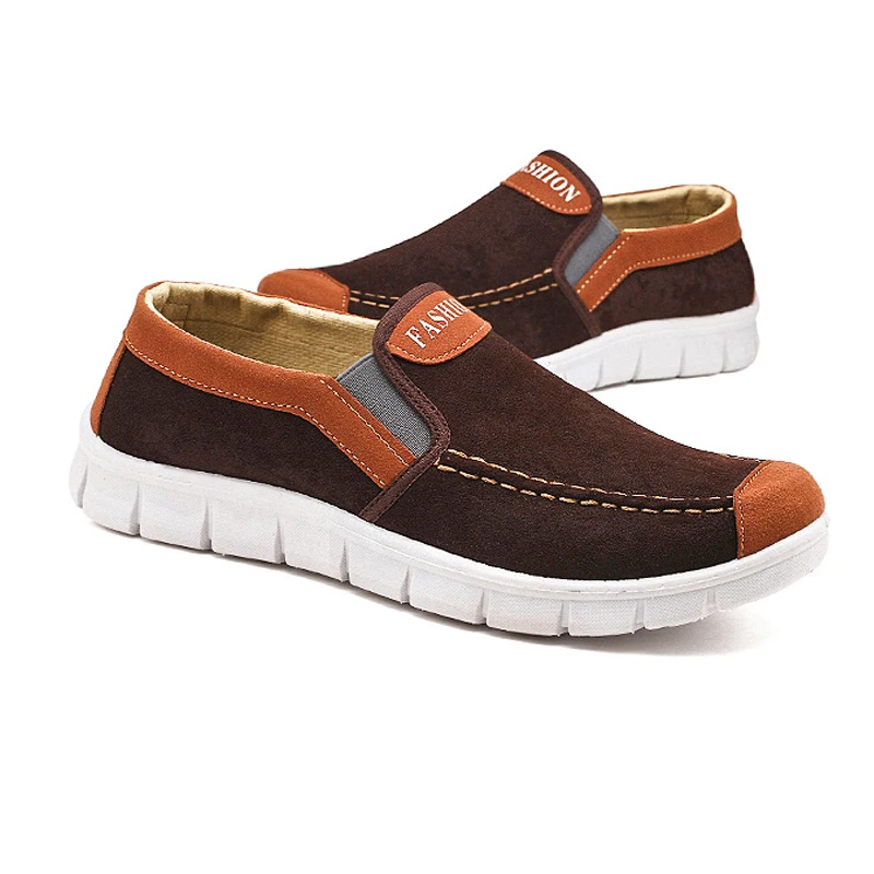 Canvas Shoes Men 2020 Spring Autumn New Fashion Casual Slip-on Blue Man Beans Sports Shoes Loafers Round Head Brown Sneakers Men