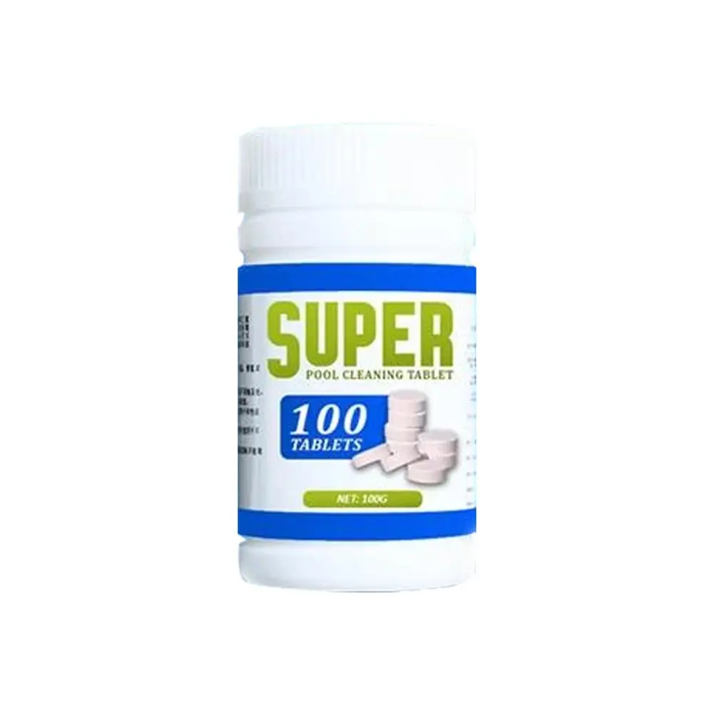 100pcs Pool Cleaning Tablet Effectively Purify Pool Effervescent Disinfection Tablets Multi-function Swimming Pool Cleaning