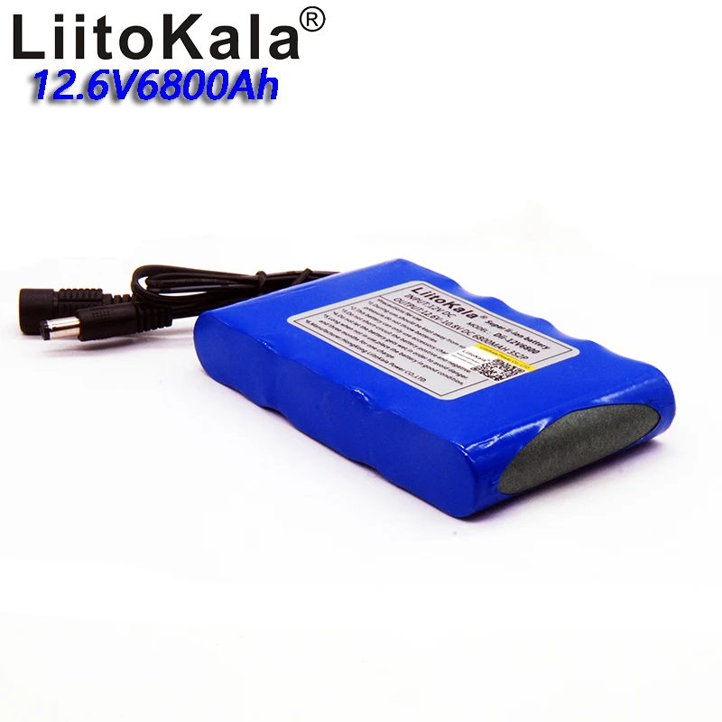 Liitokala12V батарея 6.8A литиевая аккумуляторная батарея 18650 bms Наружное освещение замкнутая схема мониторинга питания