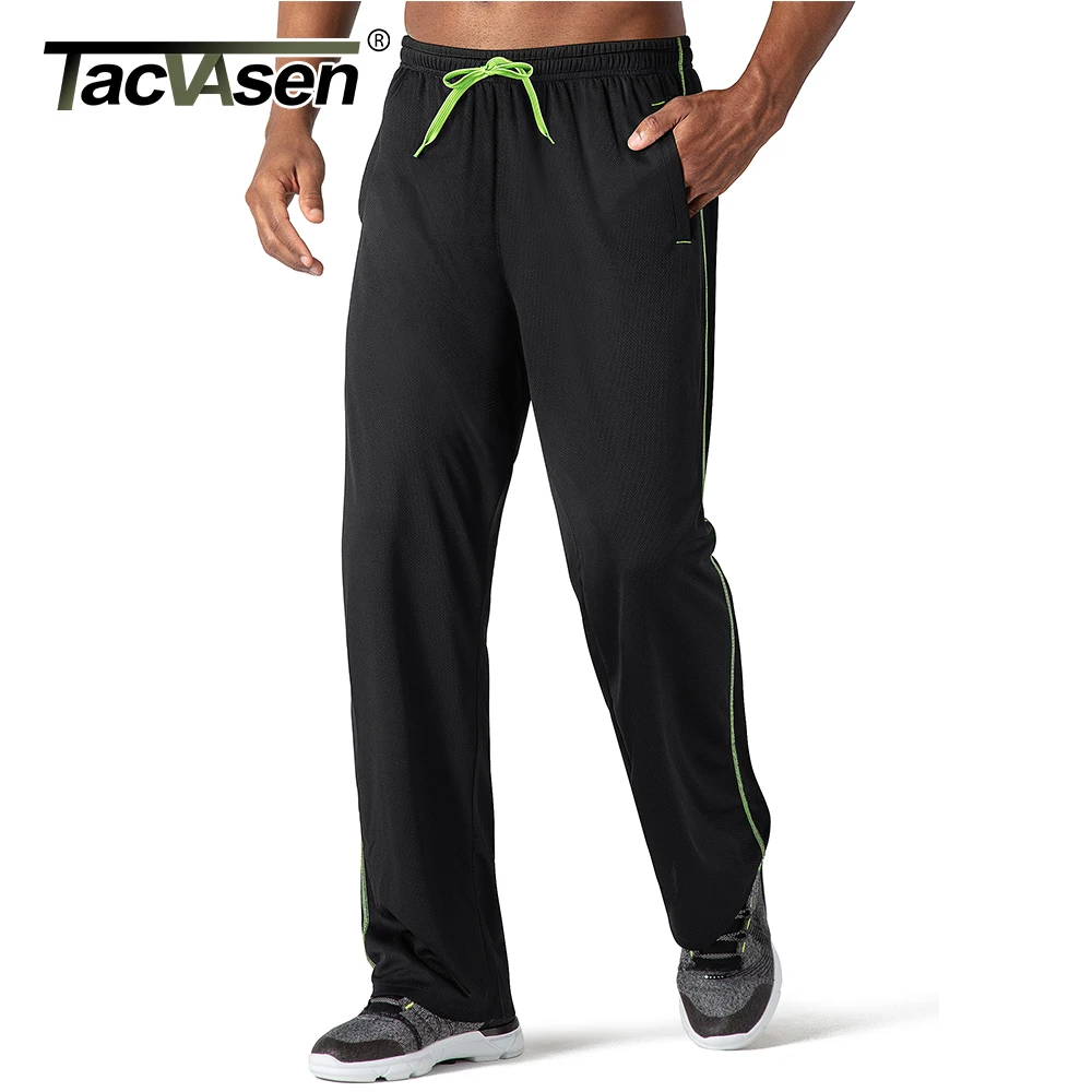Sport Jogging Trousers TACVASEN Breathable Mesh Sportswear Pants Men Casual Trousers Elastic Waist Running Joggers Hiking