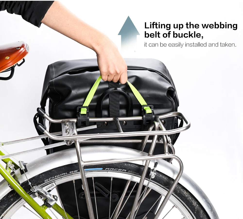 Rhinowalk велосипедная сумка большой емкости, водонепроницаемая велосипедная багажная сумка для путешествий, сумка на руль, сумка на переднюю раму, велосипедная сумка