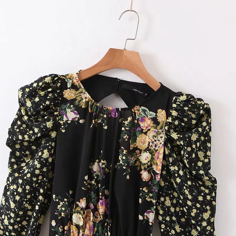 Ljpz68-9163 в европейском и американском стиле; с модным принтом Платье С АСИММЕТРИЧНЫМ ПОДОЛОМ