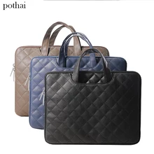 Yicana 11 13 14 15,6 дюймов сумка-портфель из искусственной кожи для ноутбука с ручкой для Macbook Air Pro retina 11,6 13 15,4