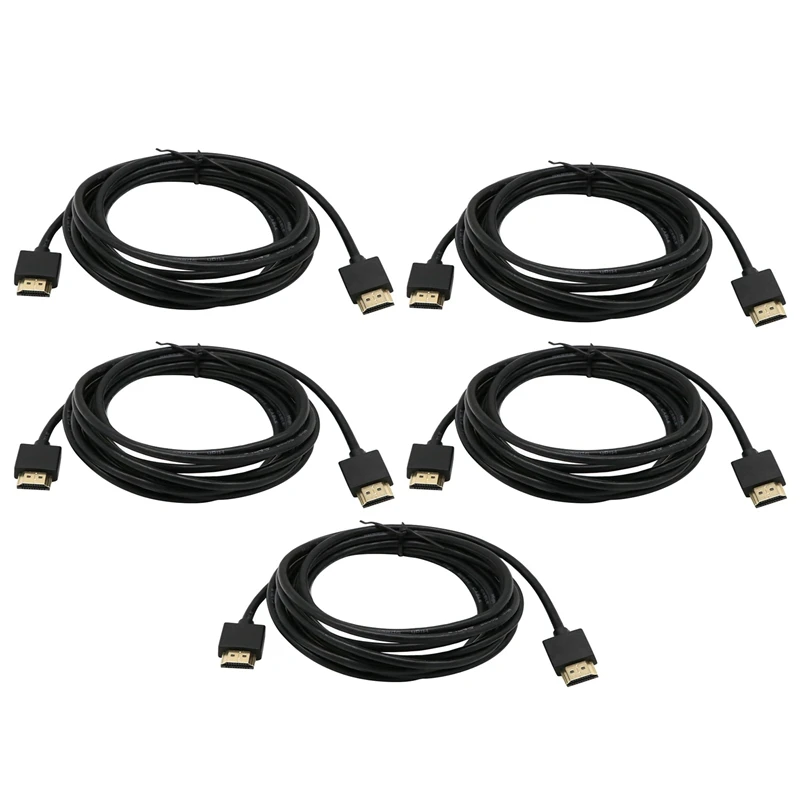 

5Pcs 1.8M 6FT Ultra Slim Thin HDMI 1.4 Cable for BLURAY HDTV LCD HD TV 1080P 5X