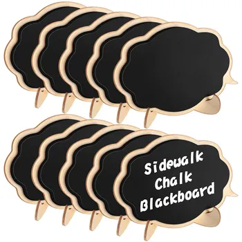 

Famistar Mini Thicker Chalkboards Signs,20 PCS Sidewalk Chalk Blackboard Wood Small Message Board Place Cards for Weddings,Parti