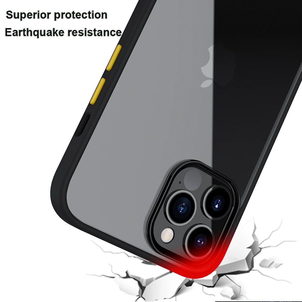 KEYSION Fashion Matte Case for iPhone 12 12 Pro Max 2020 New Transparent Shockproof Phone back Cover for Apple iPhone 12 12 Mini