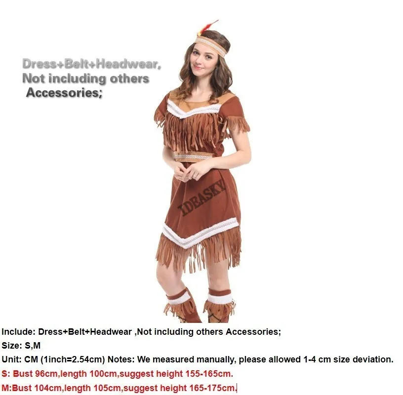 Cosplay Costume Carnival Indian Princess Halloween Costumes For Women female Adult Pocahontas Cosplay Costume Purim Party Fancy Dress up suit