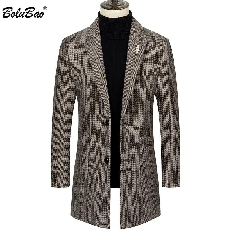 BOLUBAO Men Quality Wool Blends Coats Brand Men's Fashion Casual Long Section Overcoat Thick Warm Wool Coat Clothing BOLUBAO Men Quality Wool Blends Coats Brand Men's Fashion Casual Long Section Overcoat Thick Warm Wool Coat Clothing
