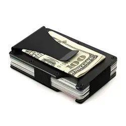 NewBring Металлический Мини зажим для денег модный бренд черный белый держатель для кредитных карт с RFID Анти-Вор кошелек для мужчин
