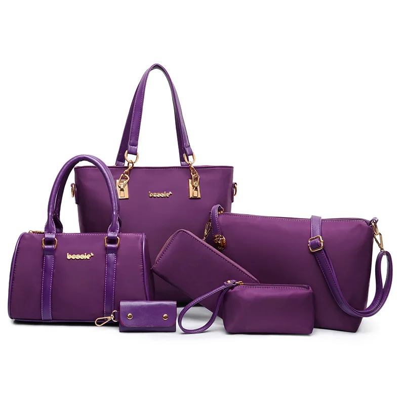 

Wholesale 2019 Europe And America New Style Six Pieces Set Different Size Bags Handbag Shoulder Waterproof WOMEN'S Bag Nylon Clo