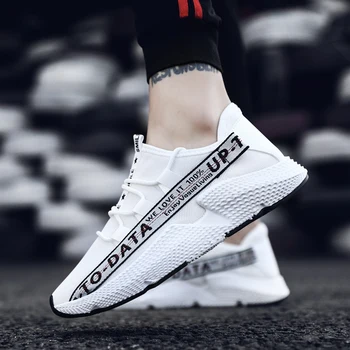 

New Fashion Brand Shoes Men Streetwear Sneakers Zapatillas Hombre Chaussure Lace Up Air Mesh Casual Shoes Men Flats