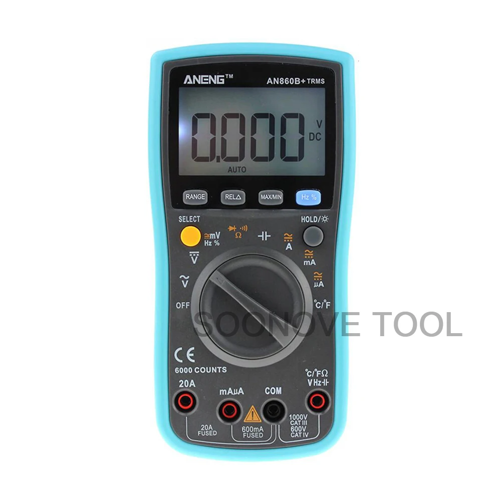 ANENG AN860B+ AC/DC тестер напряжения тока цифровой мультиметр Профессиональный 6000 отсчетов детектор тестер пиковый мультиметр