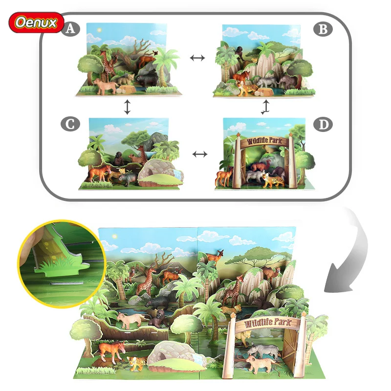 

3D-пазл Oenux в виде танграммы, экшн-фигурка диких животных, интеллектуальное обучение, проект в школе, детские игрушки, подарок