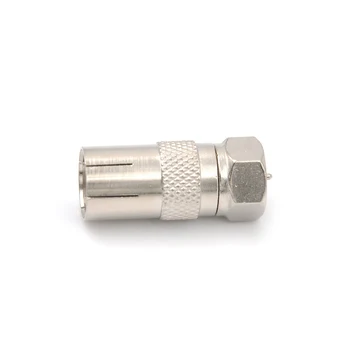 

New F Type Male Plug Adapter Connector Converter To Coax Female Socket Durable Zinc Alloy For Satellite TV DVR Coaxial Connector