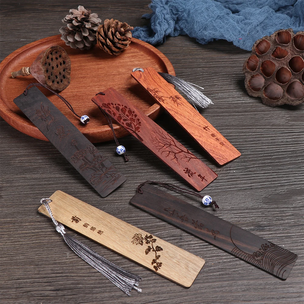 1 шт., Винтажная закладка, Книжная клипса, закладка сандалового дерева, этикетка из цельного дерева, канцелярские товары, китайский стиль, закладки, подарок