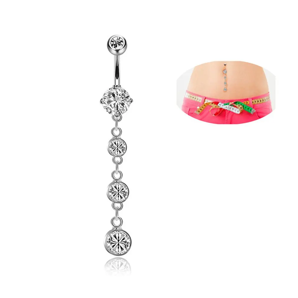 Хрустальная циркониевая струнная подвеска пупка Стразы для ногтей кольца