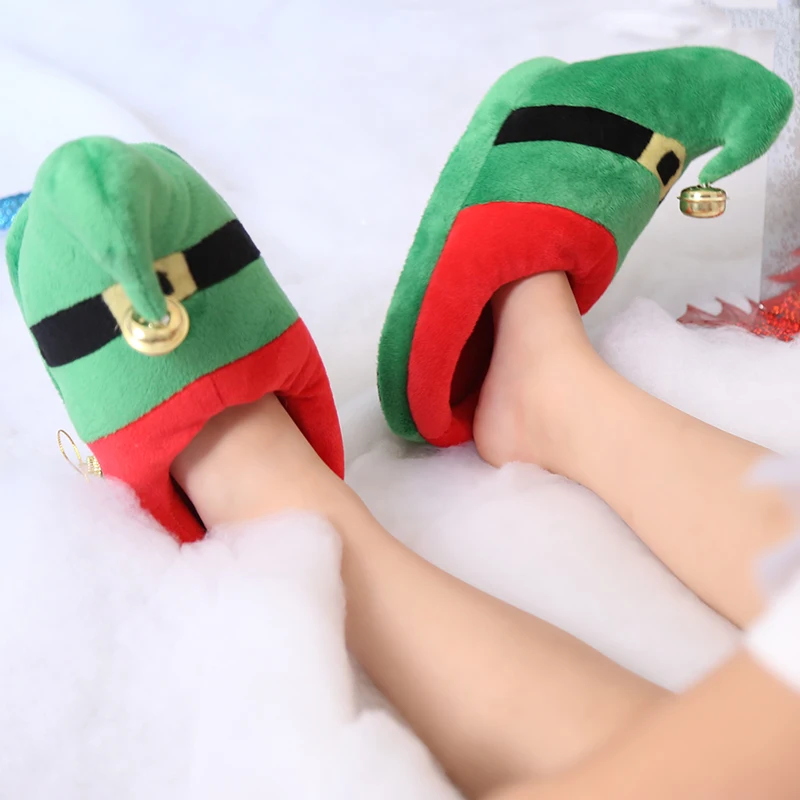 Зимние теплые мягкие домашние тапочки; женская, мужская и детская обувь; забавные рождественские домашние тапочки с животными