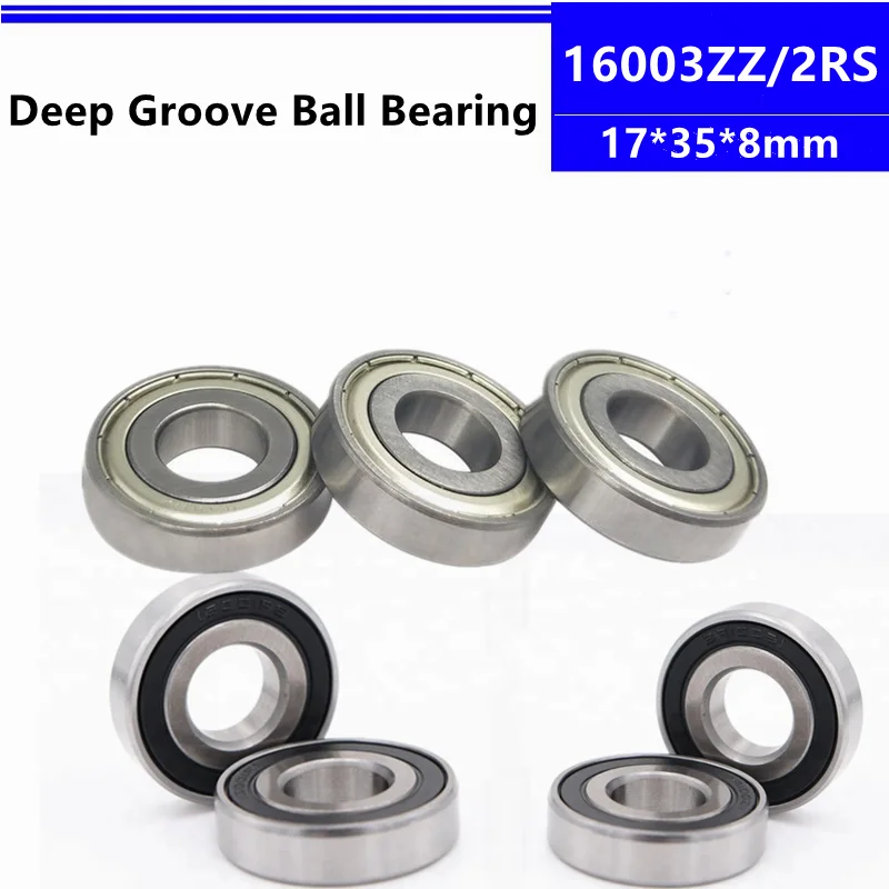 50 Stück 16003ZZ 16003-2RS 16003 -2Z 17*35*8 mm dünnwandiges Rillenkugellager 17x35x8 mm – Detail 1