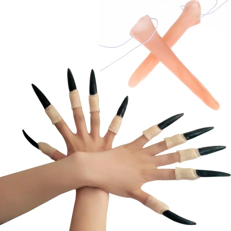 Длинное искусственное платье на Хэллоуин искусственные ведьмы украшение палец