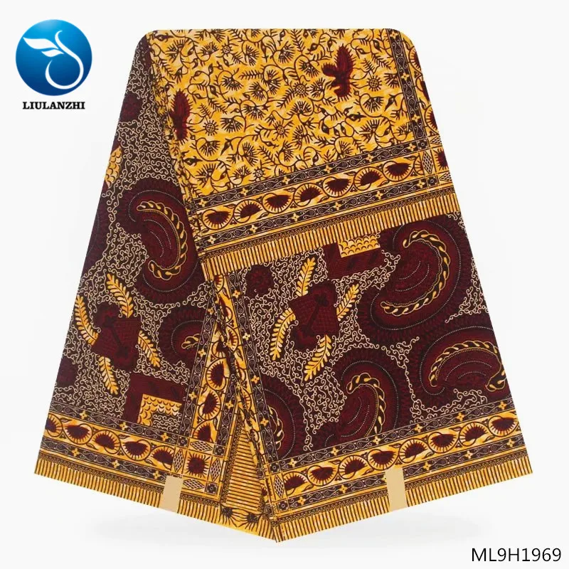 LIULANZHI хлопок восковая ткань s высокое качество настоящая Анкара восковая ткань для платья 6yardsml9h1950-ml9h69 - Цвет: ML9H1969