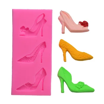 

DIY Bakery Women's 3-Hole High Heel Shoes Modeling Silicone Mould Fondant Chocolate Cake Clay Mould