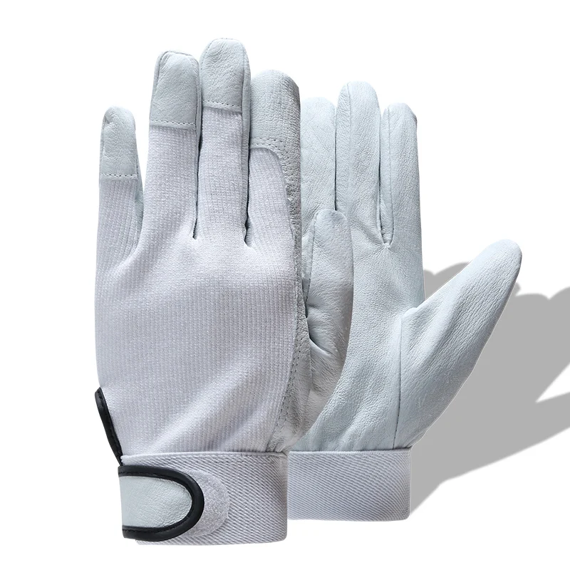 QIANGLEAF брендовые защитные рабочие перчатки, защитные перчатки, кожаные ультратонкие парусиновые перчатки для садоводства и велоспорта, 510 - Цвет: Gray
