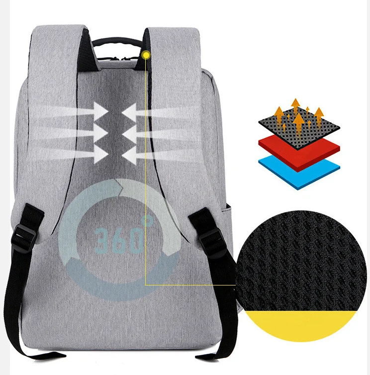 SKOANBE Backpack Men's Leisure Outdoor USB Charge Charging Sports Backpack Business Computer Bag Travel Bag External Outside Bag