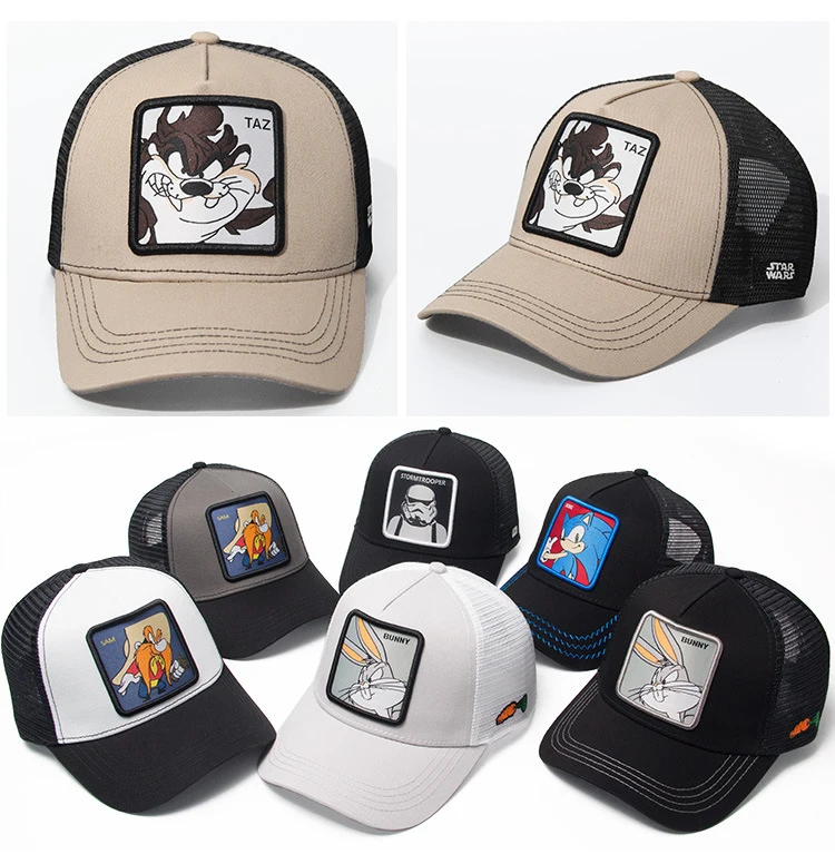 

High Quality Animal TAZ Embroidery 6 Colours Snapback PICCOLO Cotton Baseball Cap Men Women Hip Hop Dad Mesh Hat Trucker Hat