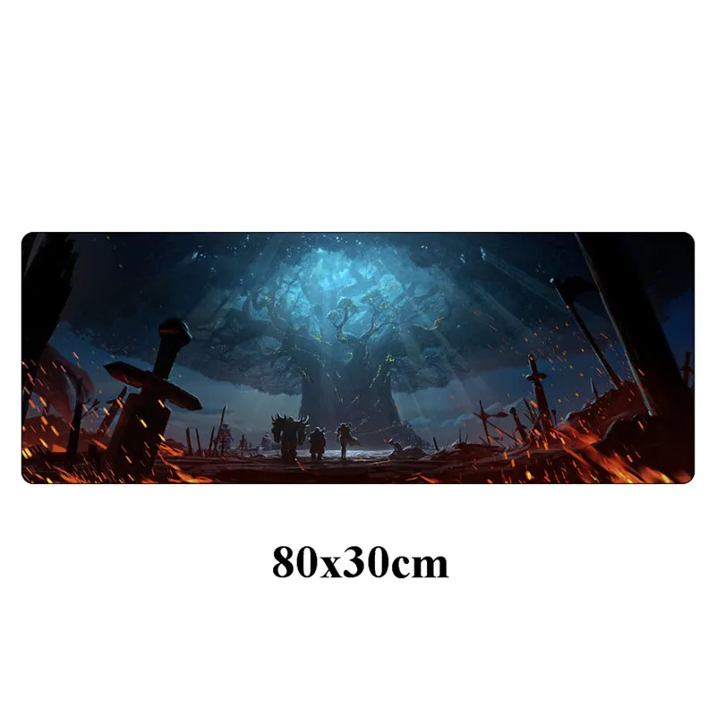 Большой игровой коврик для мыши Warcraft 80x30 см, геймер, битва с Azeroth, резиновая запирающая кромка, компьютерная клавиатура, подставка для ноутбука, Настольный коврик - Цвет: Зеленый