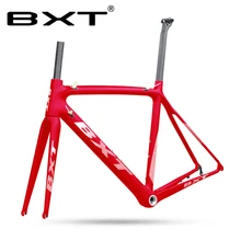 BXT Bicycle Frame Full Carbon Road Bike Frame ultralight 980g 700C Aero Racing Bicycle Frameset with Fork Seatpost Headset Clamp